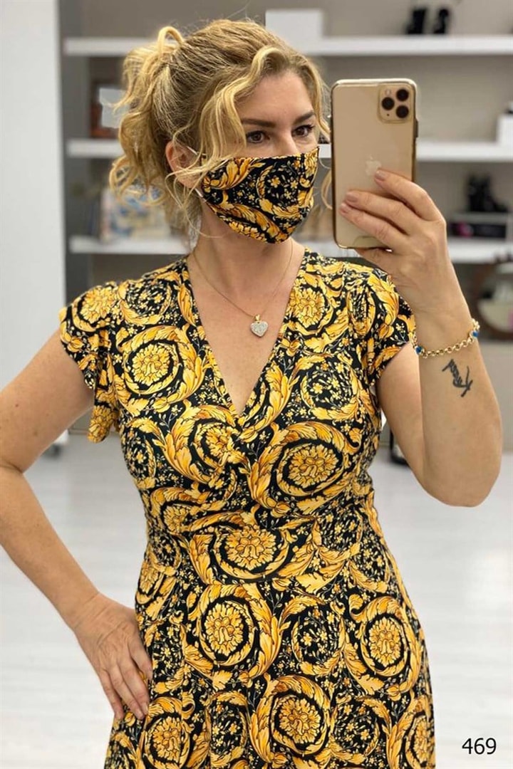 Maske Hediyeli Elbise