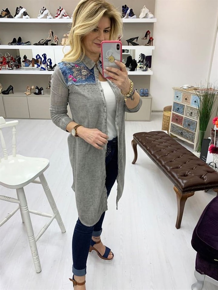 Melanie
- Taş Detaylı Yakalı Gömlek