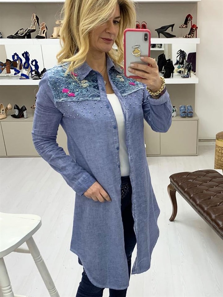 Melanie
- Taş Detaylı Yakalı Gömlek