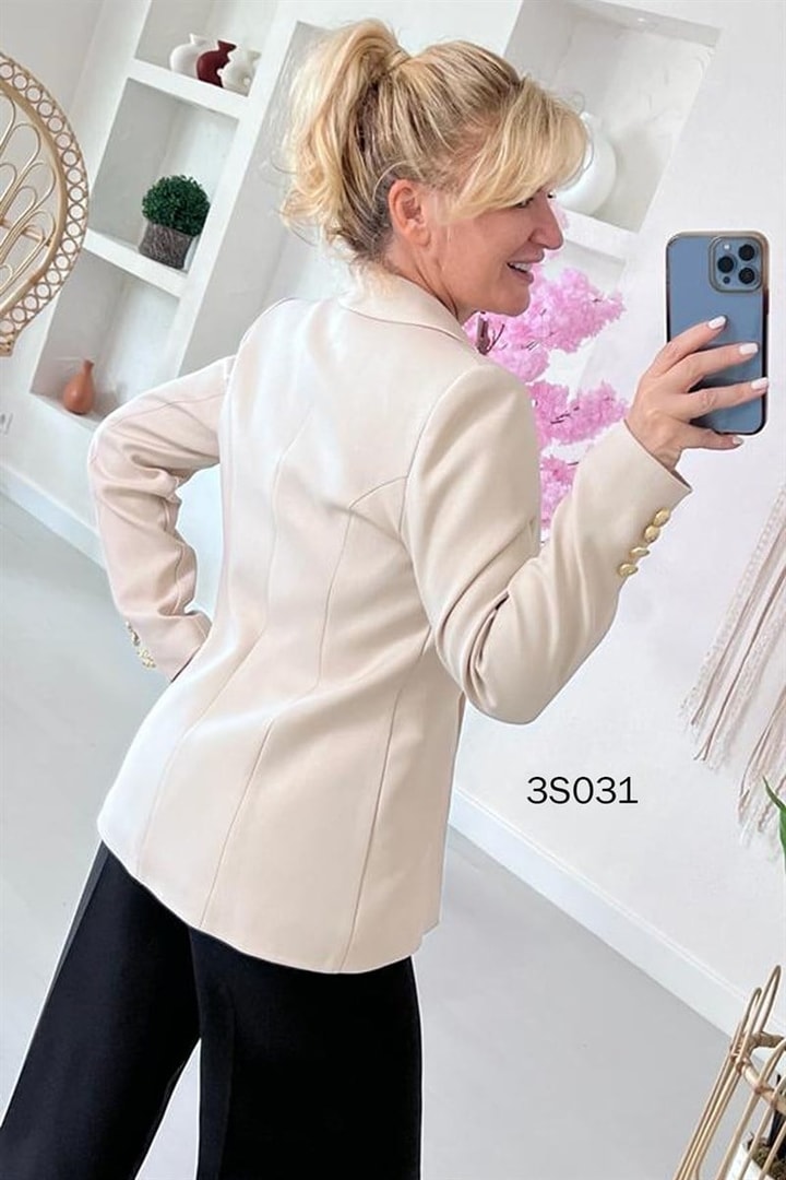 Metal Düğmeli Blazer Ceket