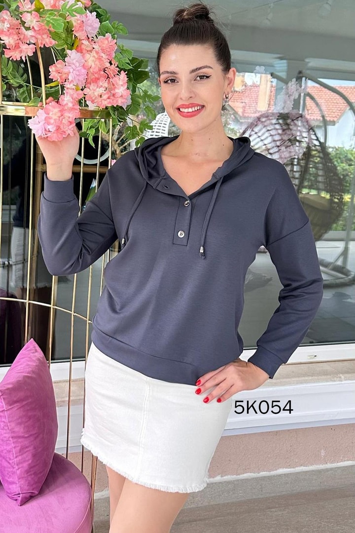 Modal Kumaş Kapşonlu Sweat