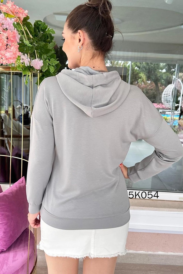Modal Kumaş Kapşonlu Sweat