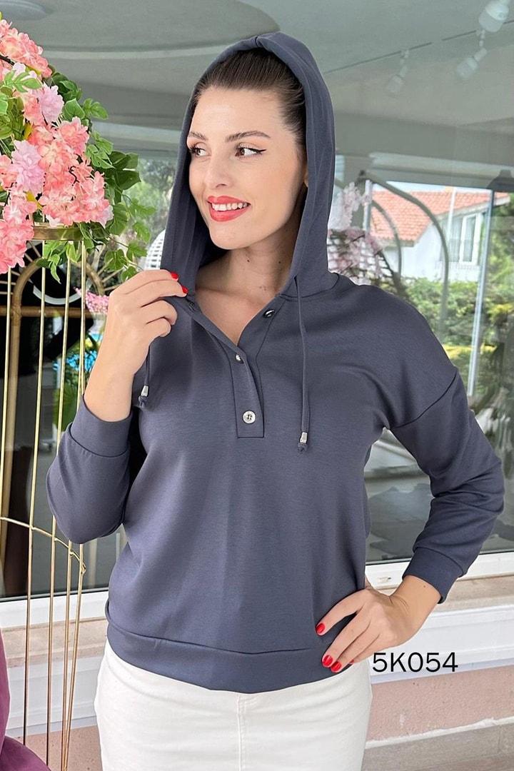 Modal Kumaş Kapşonlu Sweat
