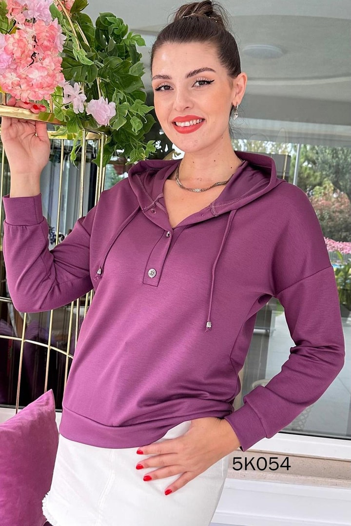 Modal Kumaş Kapşonlu Sweat