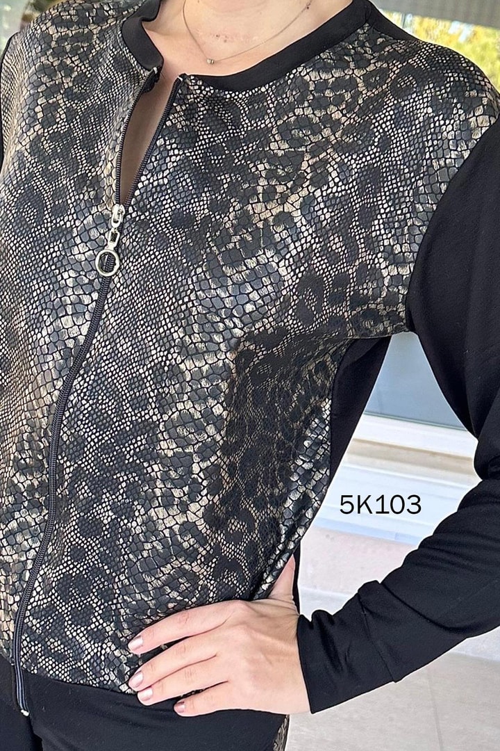Modal Kumaş Yılan Desen Garnili 2 li Takım
