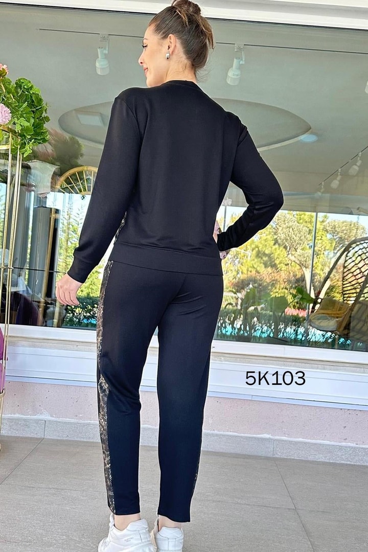 Modal Kumaş Yılan Desen Garnili 2 li Takım