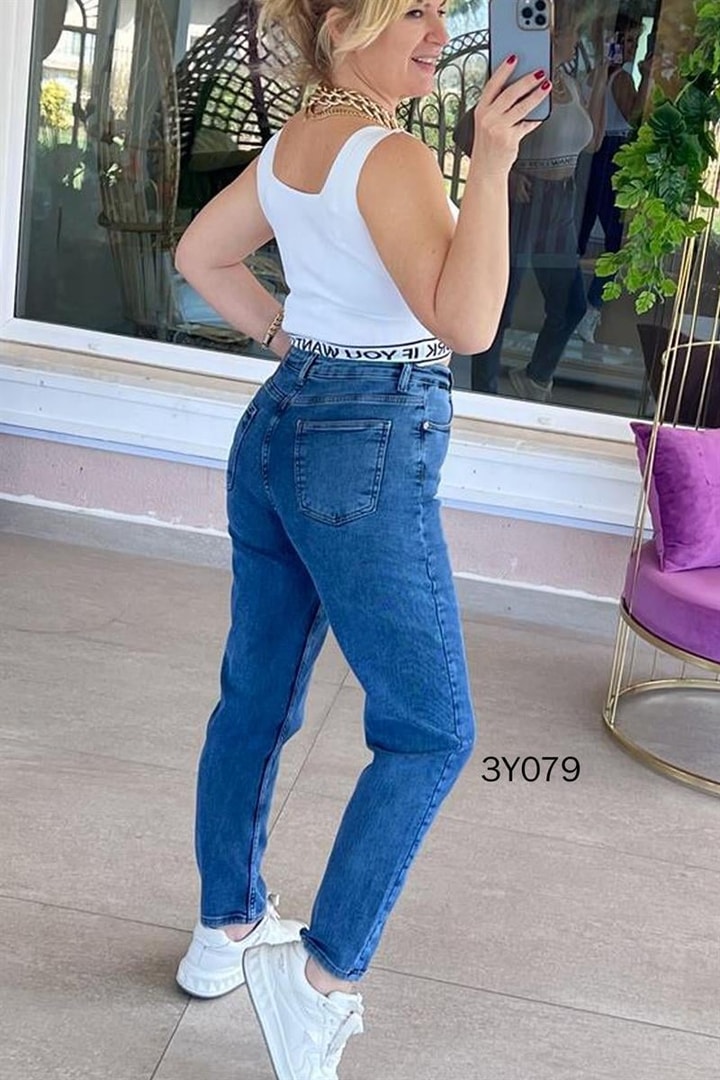 Mom Jean Liklralı Kot Pantolon
