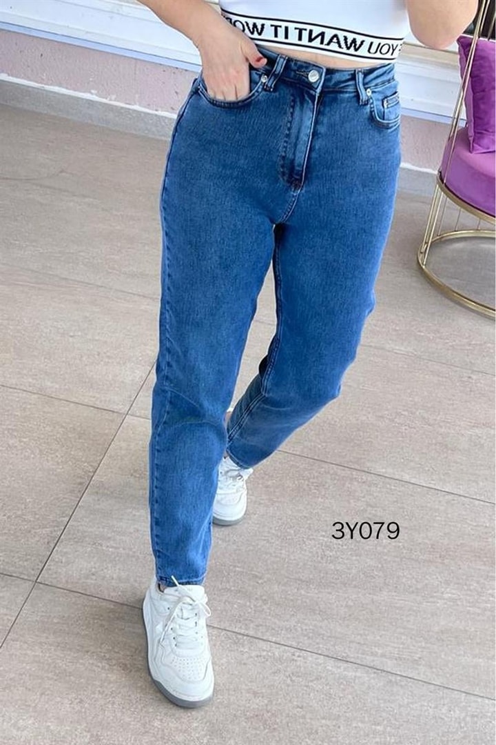 Mom Jean Liklralı Kot Pantolon