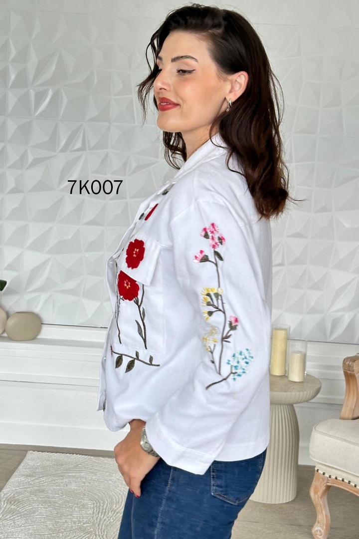 Nakışlı Gabardin Ceket