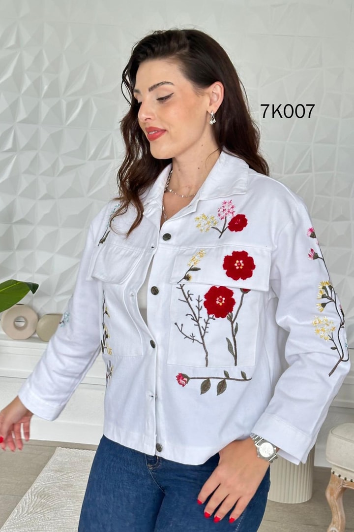 Nakışlı Gabardin Ceket