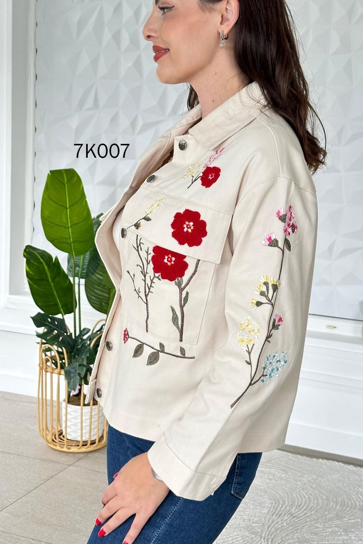 Nakışlı Gabardin Ceket