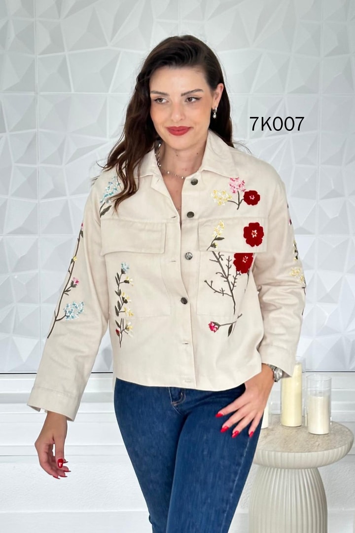 Nakışlı Gabardin Ceket