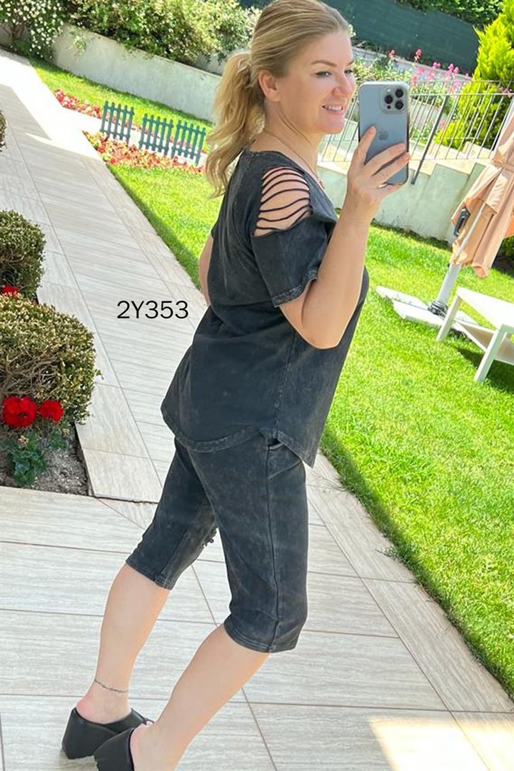 Omuz  Dekolte Capri Takım