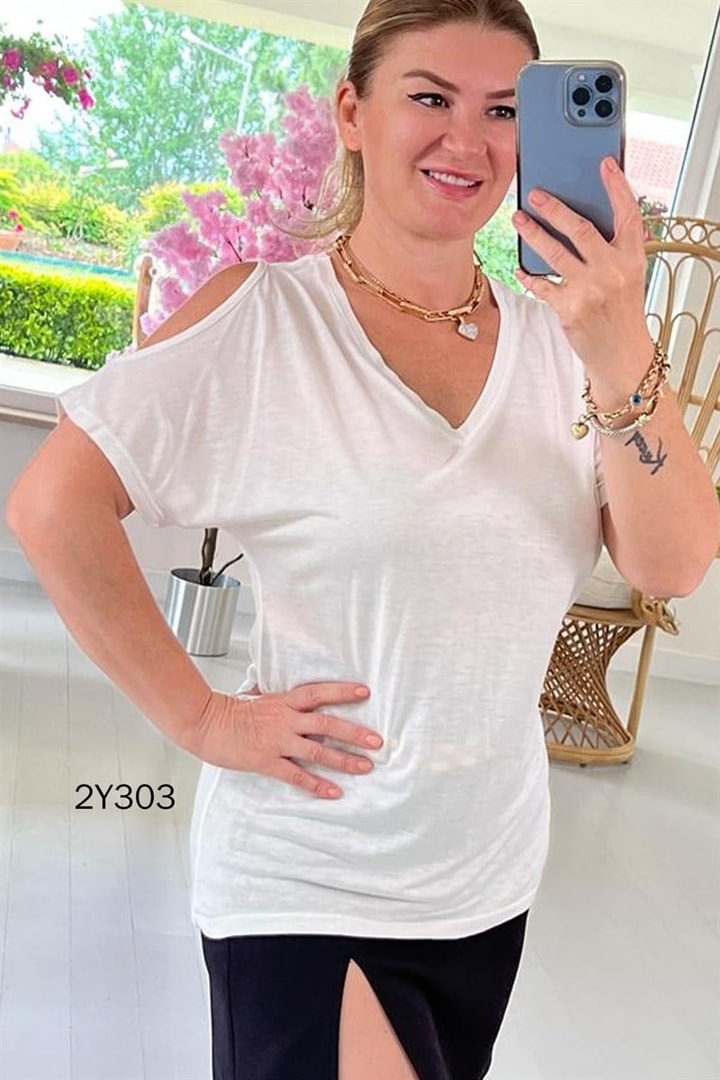 Omuz Dekolte Tshirt
