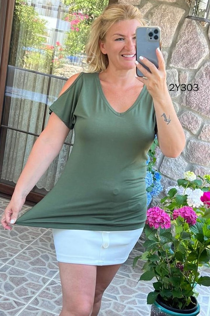 Omuz Dekolte Tshirt