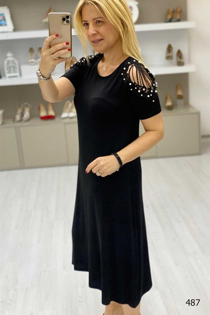 Omuz İncili Elbise