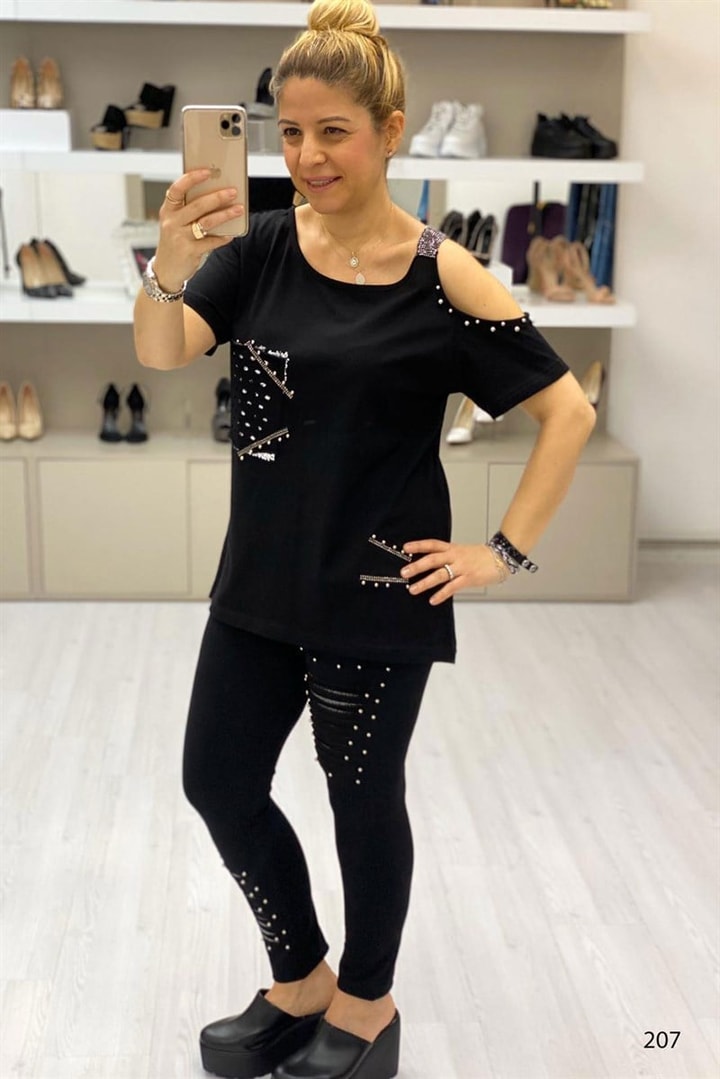 Omuzu Taşlı Eşofman Takımı