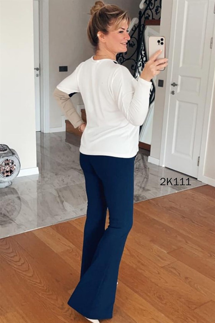 Omuzu Tül Taş İşlemeli Bluz
