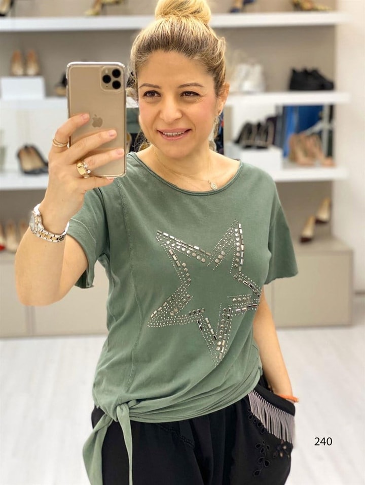 Önden Baglamalı Tshirt