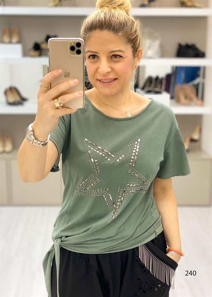 Önden Baglamalı Tshirt