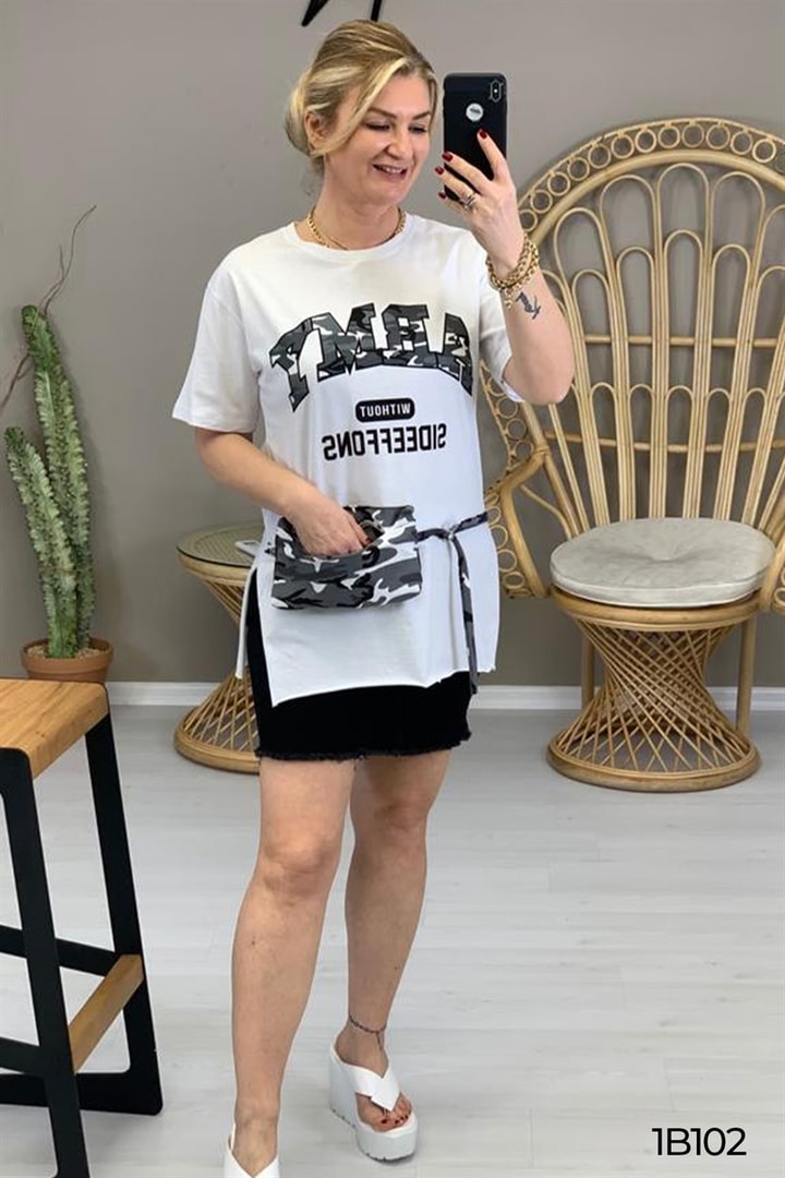 Önden Cepli Tshirt