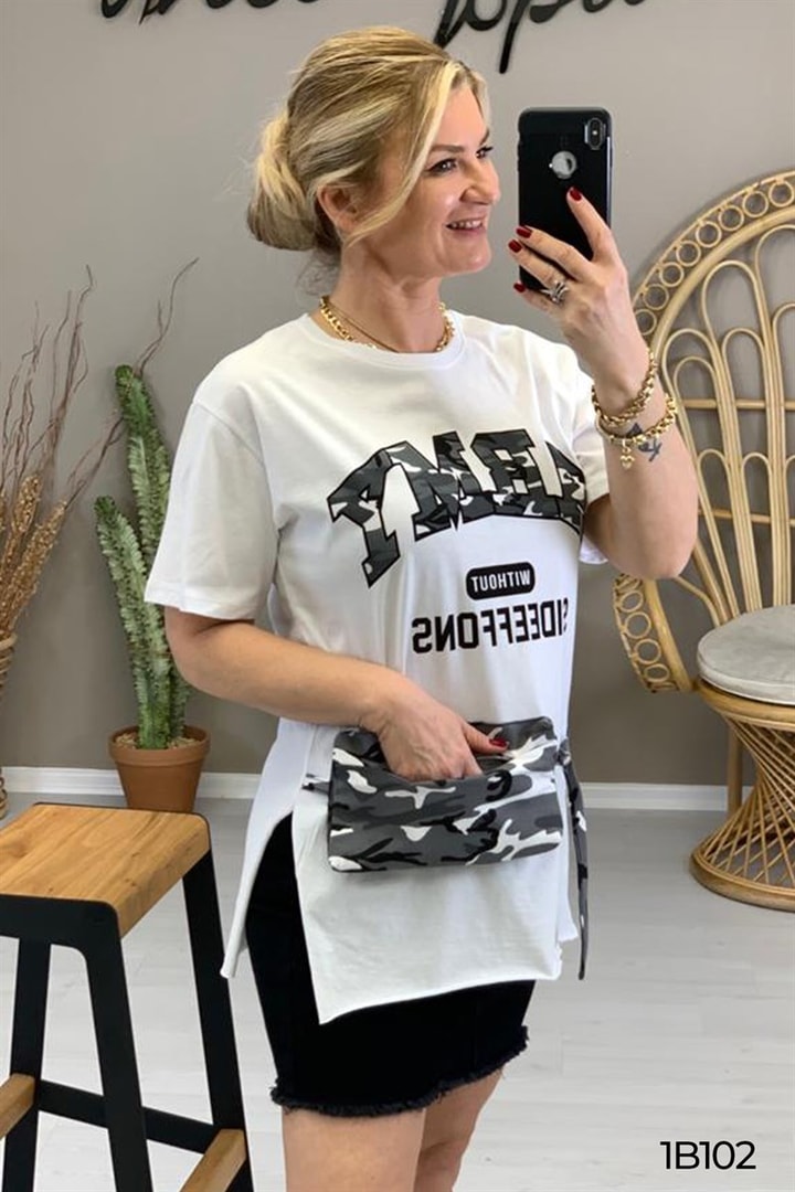 Önden Cepli Tshirt