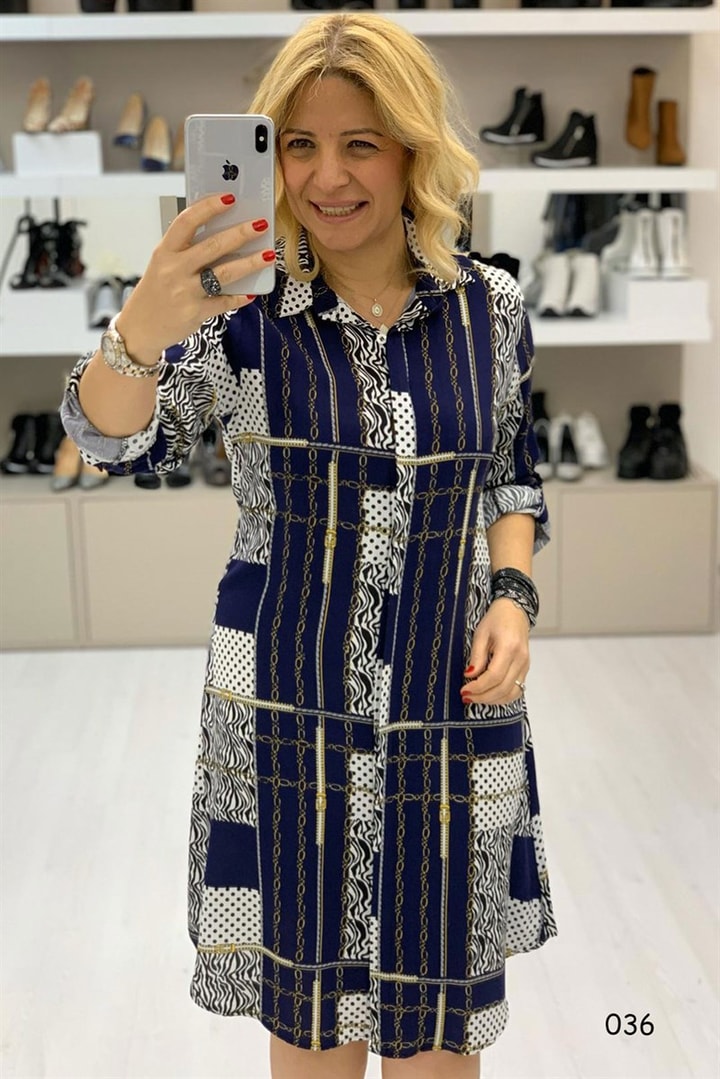 Önden Düğmeli Elbise