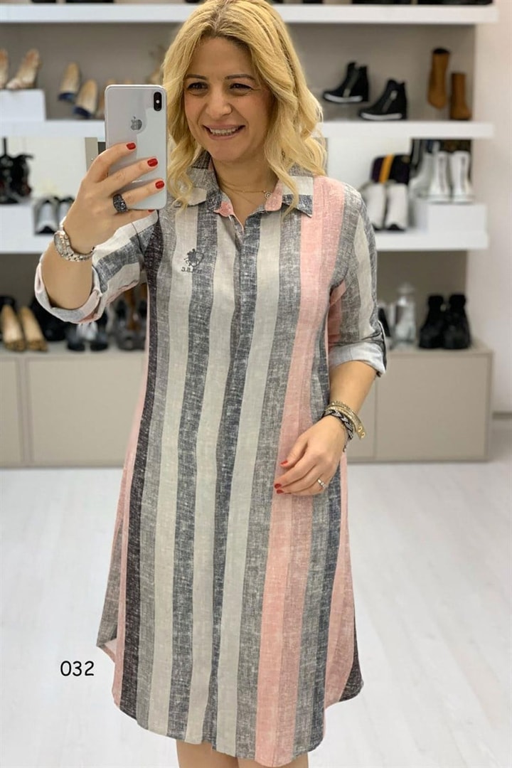 Önden Düğmeli Elbise