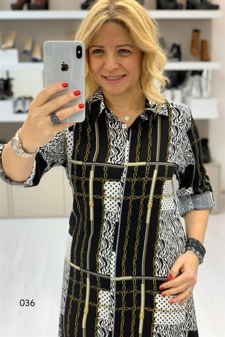 Önden Düğmeli Elbise