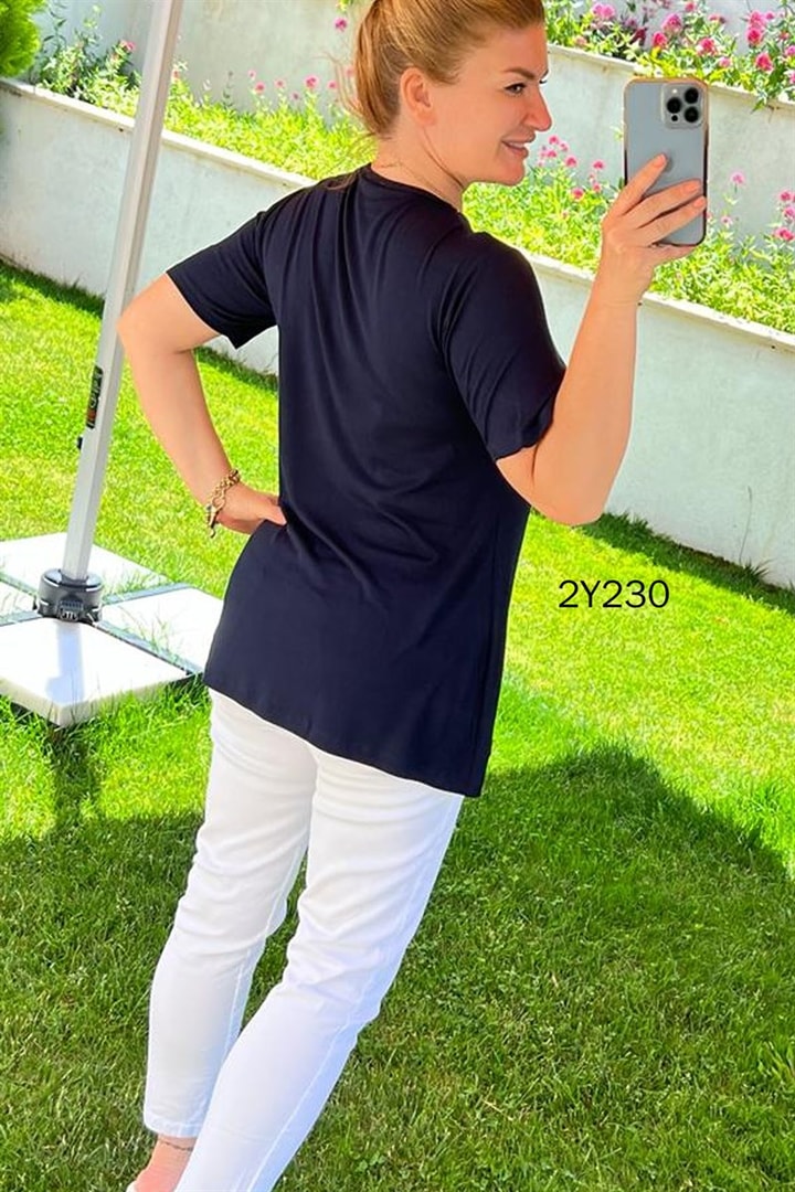 Önden Fermuarlı Bluz