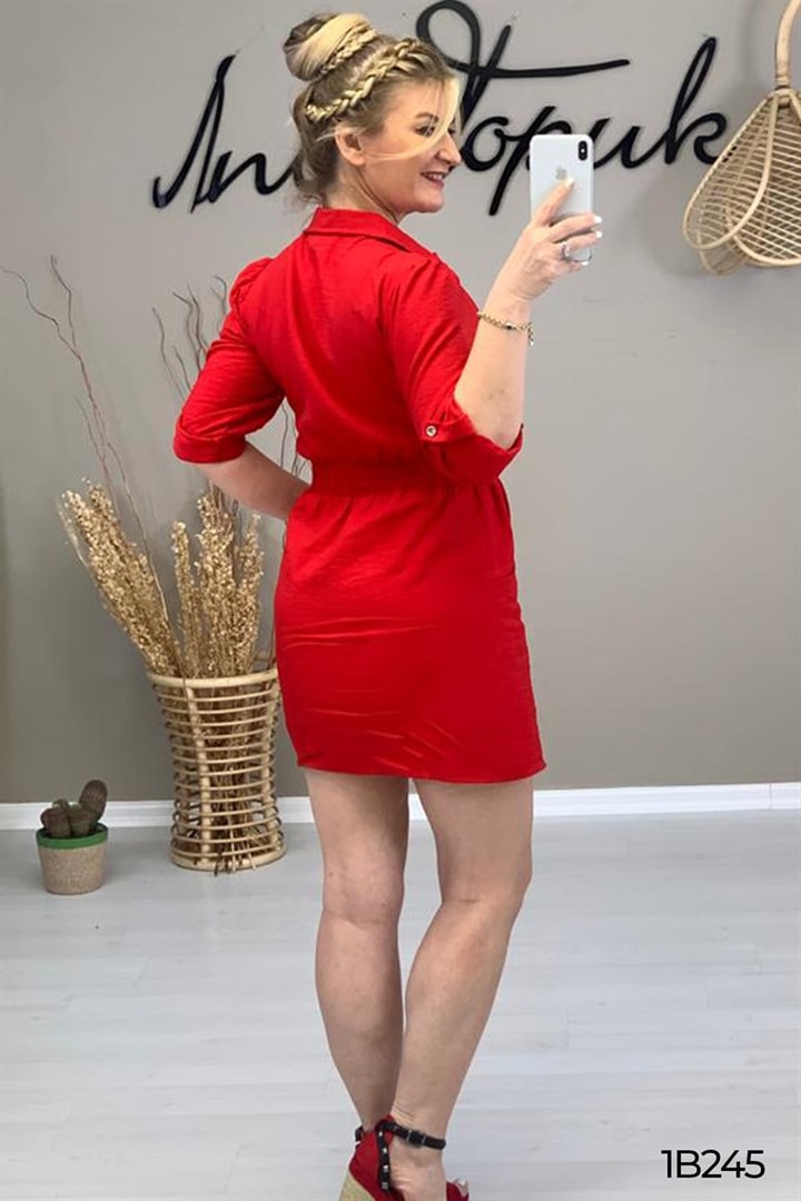 Önden Fermuarlı Elbise