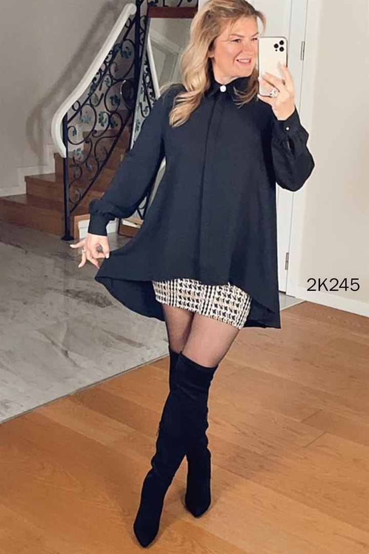 Önü Kısa Arkası Uzun Oversıze Gömlek