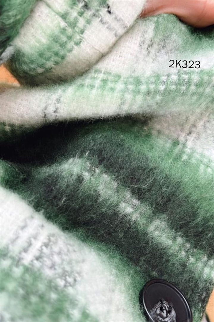 Peluş Garnili Kapşonlu Ekose Kaşe