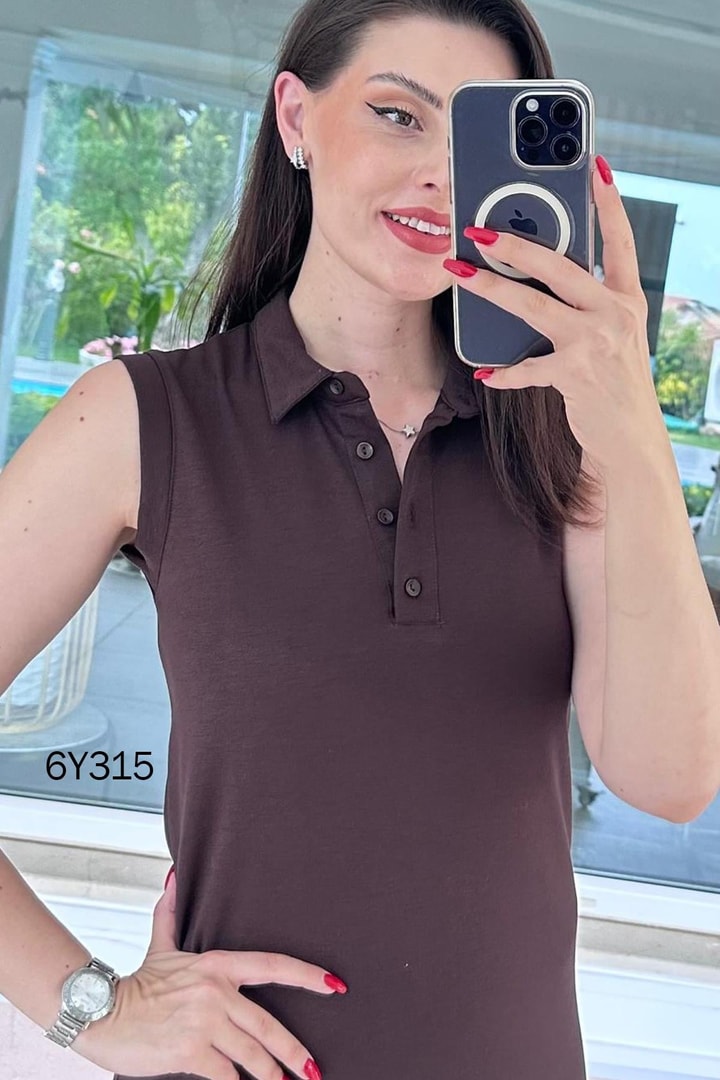 Polo Yaka Modal Elbise