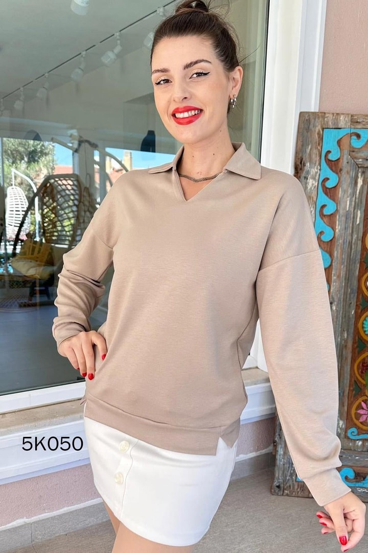 Polo Yaka Modal Kumaş Sweat