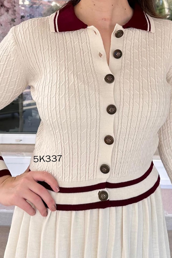 Polo Yaka Piliseli Triko Takım