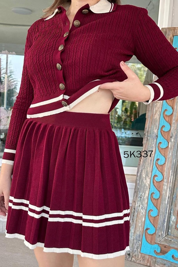 Polo Yaka Piliseli Triko Takım