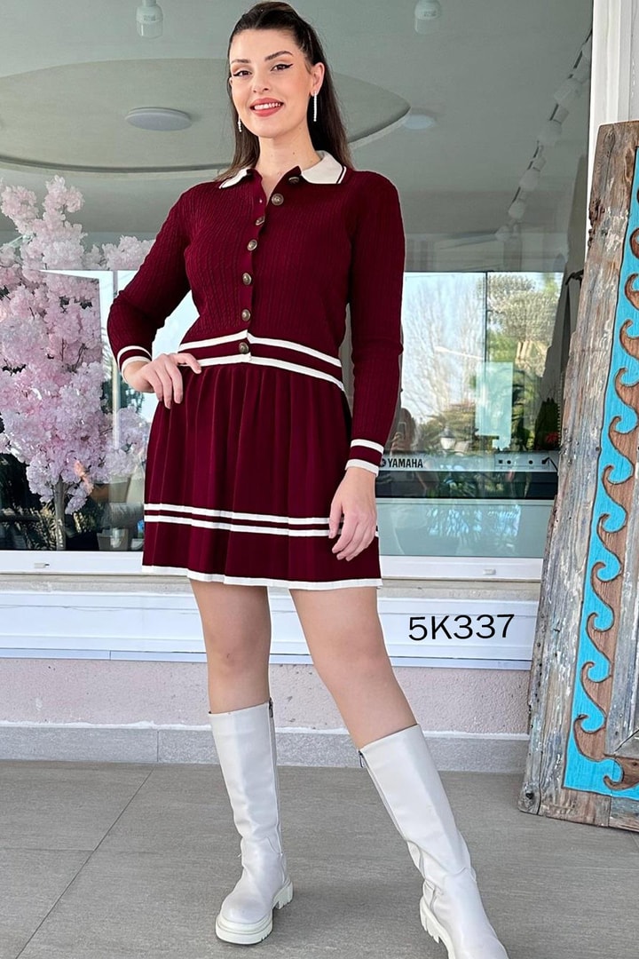 Polo Yaka Piliseli Triko Takım
