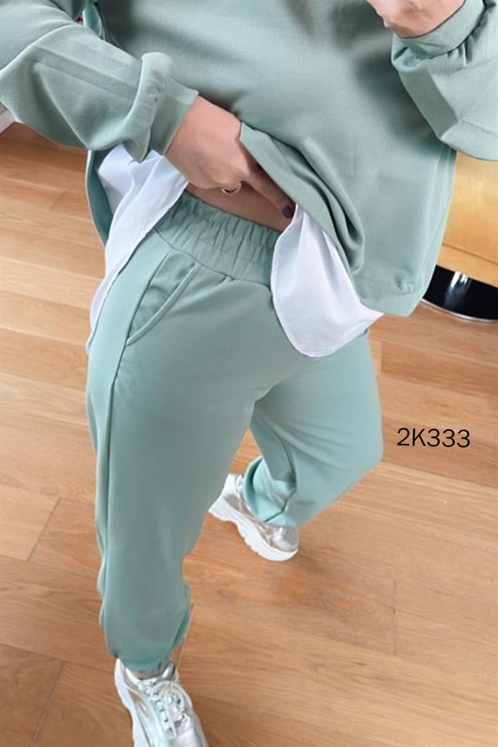 Poplin Garnili Eşofman Takımı