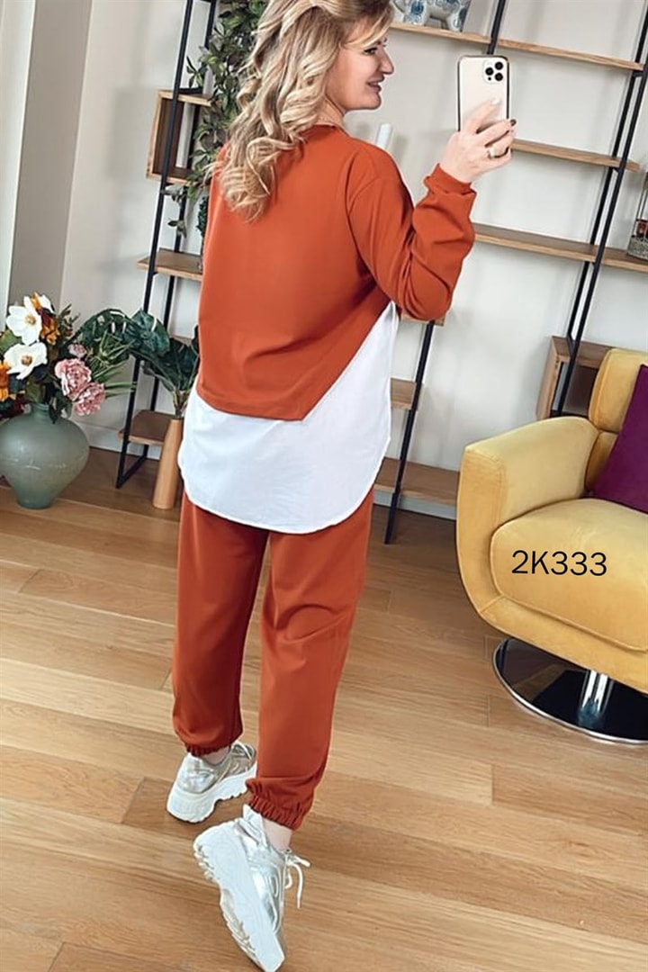 Poplin Garnili Eşofman Takımı