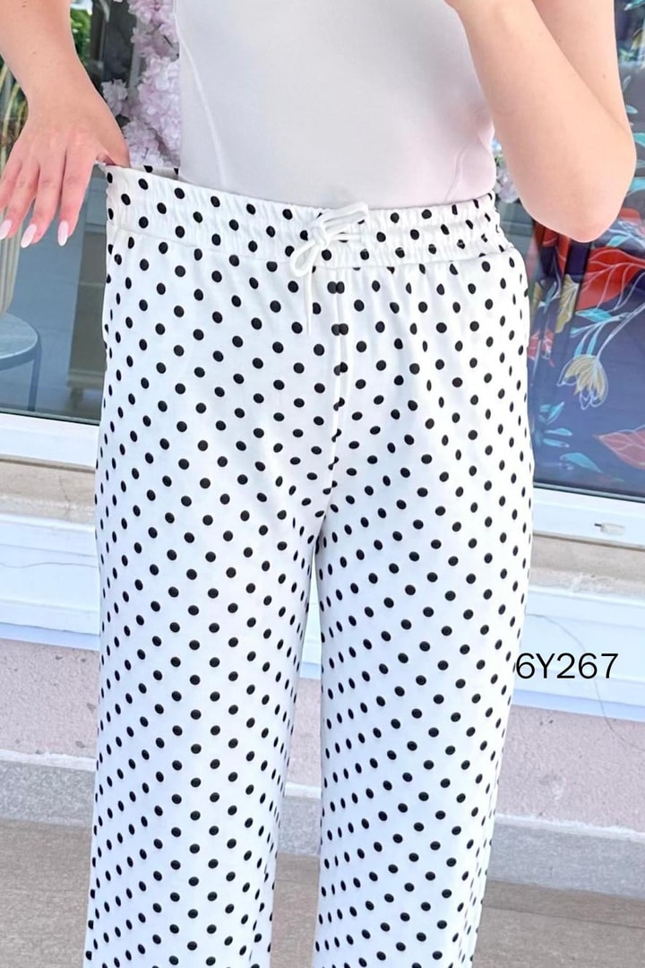 Puantiyeli Modal Pantolon