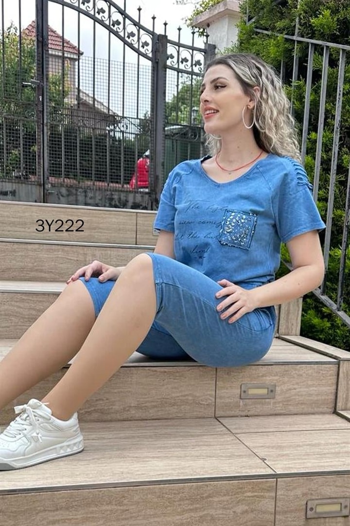 Pul İşlemeli Capri 2 li Takım