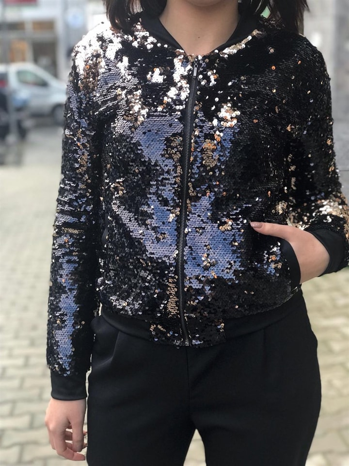 Pul payet Bomber Ceket