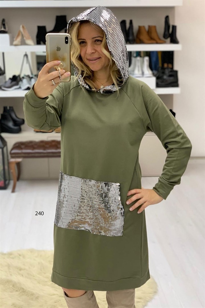 Pullu Kapşonlu Sweat