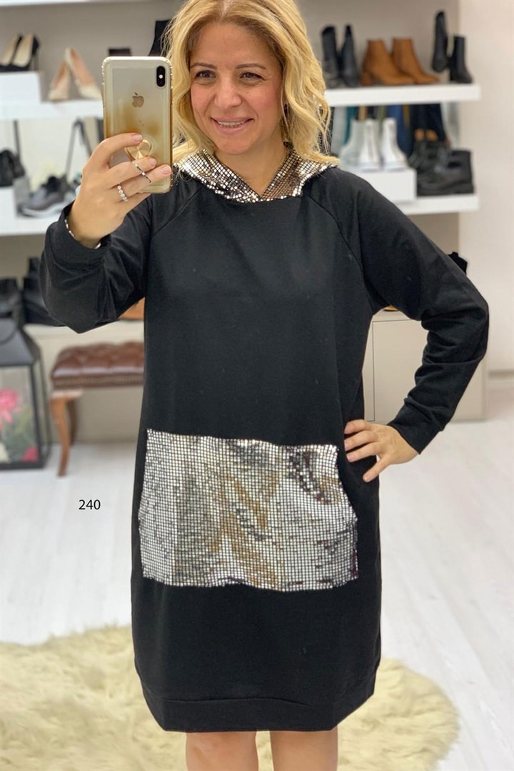 Pullu Kapşonlu Sweat