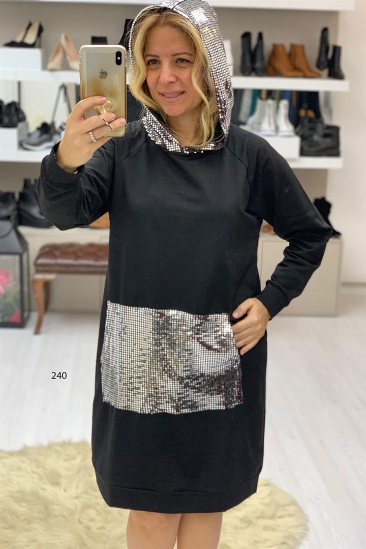 Pullu Kapşonlu Sweat