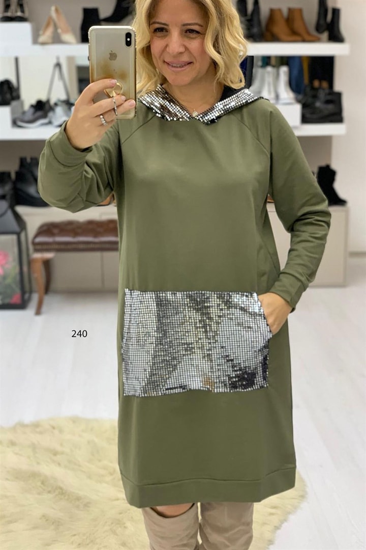Pullu Kapşonlu Sweat