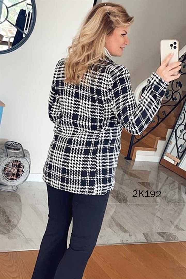 Şal Yaka Ekose Blazer Ceket