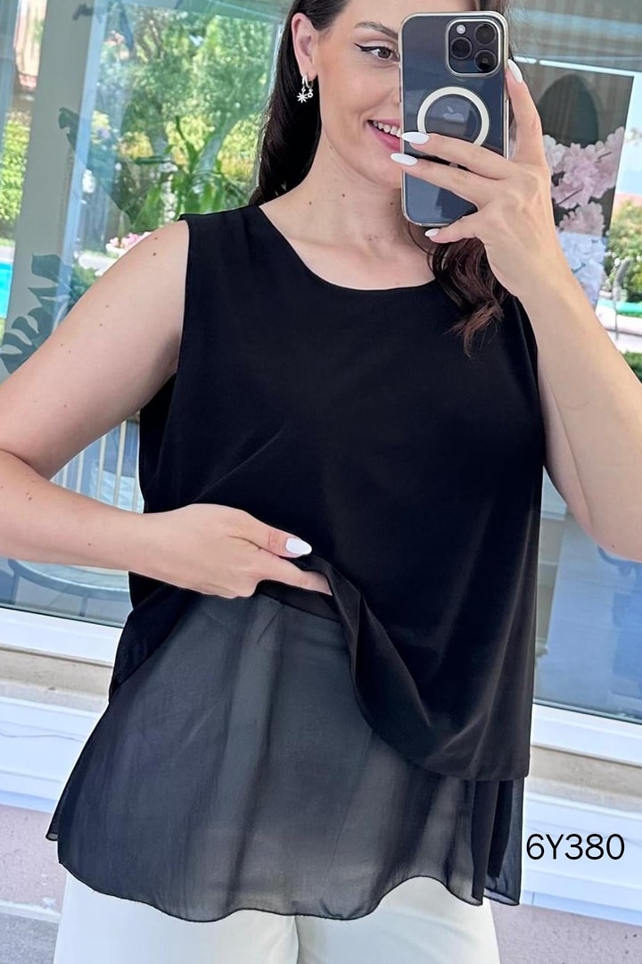 Şifon Garnili Sandy Bluz