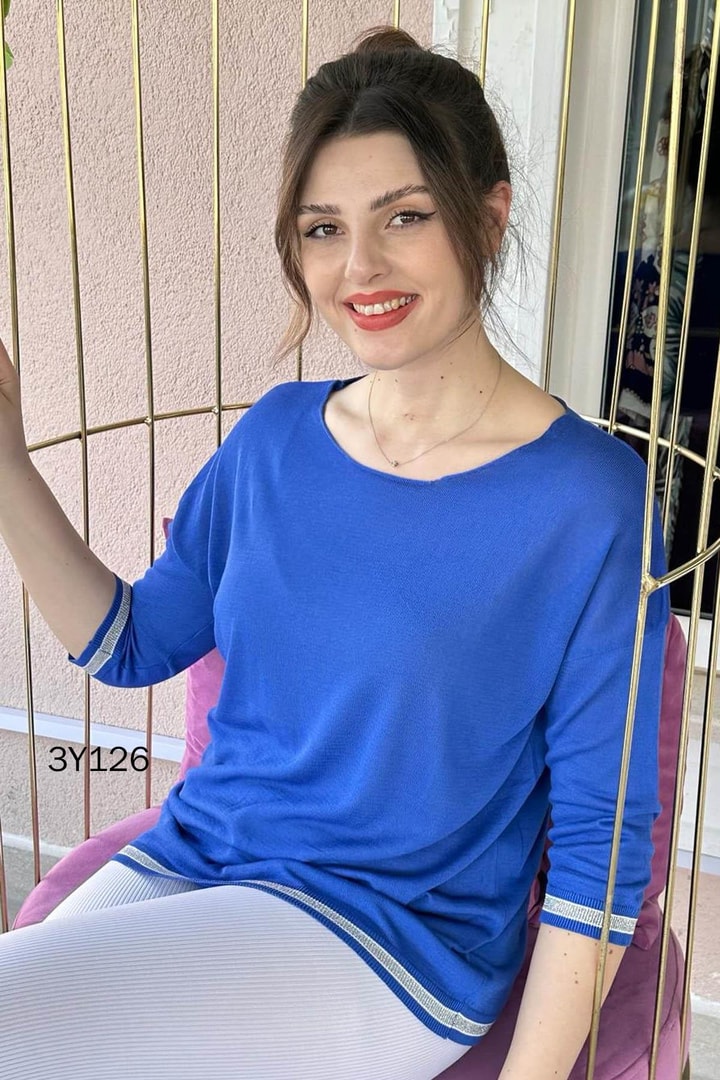 Sim Detay Viskon Triko Bluz